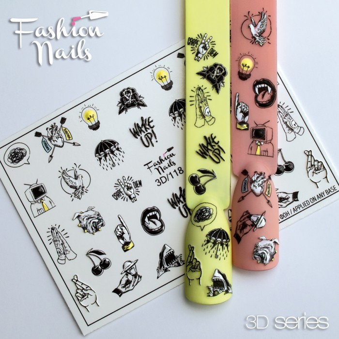 Слайдер-дизайн (наклейка, стикер) для ногтей Fashion Nails 3D №118