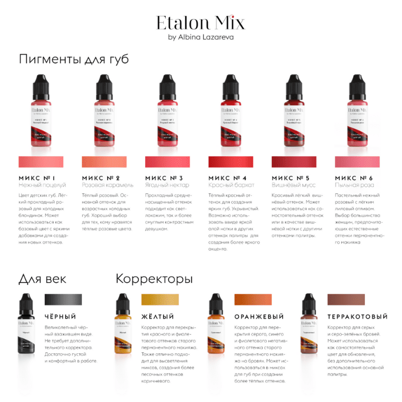 Etalon Mix Оранжевый корректор для перманентного макияжа и татуажа