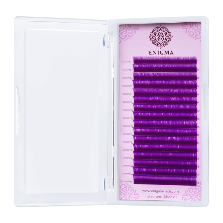 Ресницы цветные Enigma Фиолетовые Микс