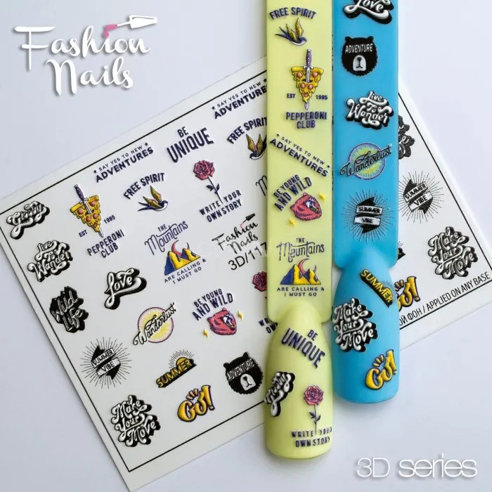 Слайдер-дизайн (наклейка, стикер) для ногтей Fashion Nails 3D №117